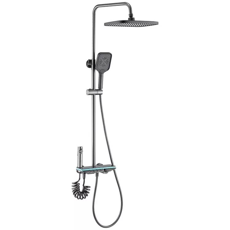 Dijital Led Işık Piyano Tuşu Büyük Panel Duş Başlığı Seti