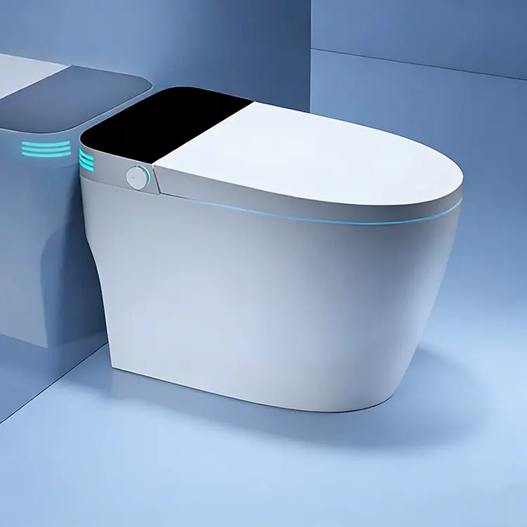 LED Dijital Ekran Otomatik Kapaklı Flip-Top Köpük Kalkan Sifon Akıllı Tuvalet