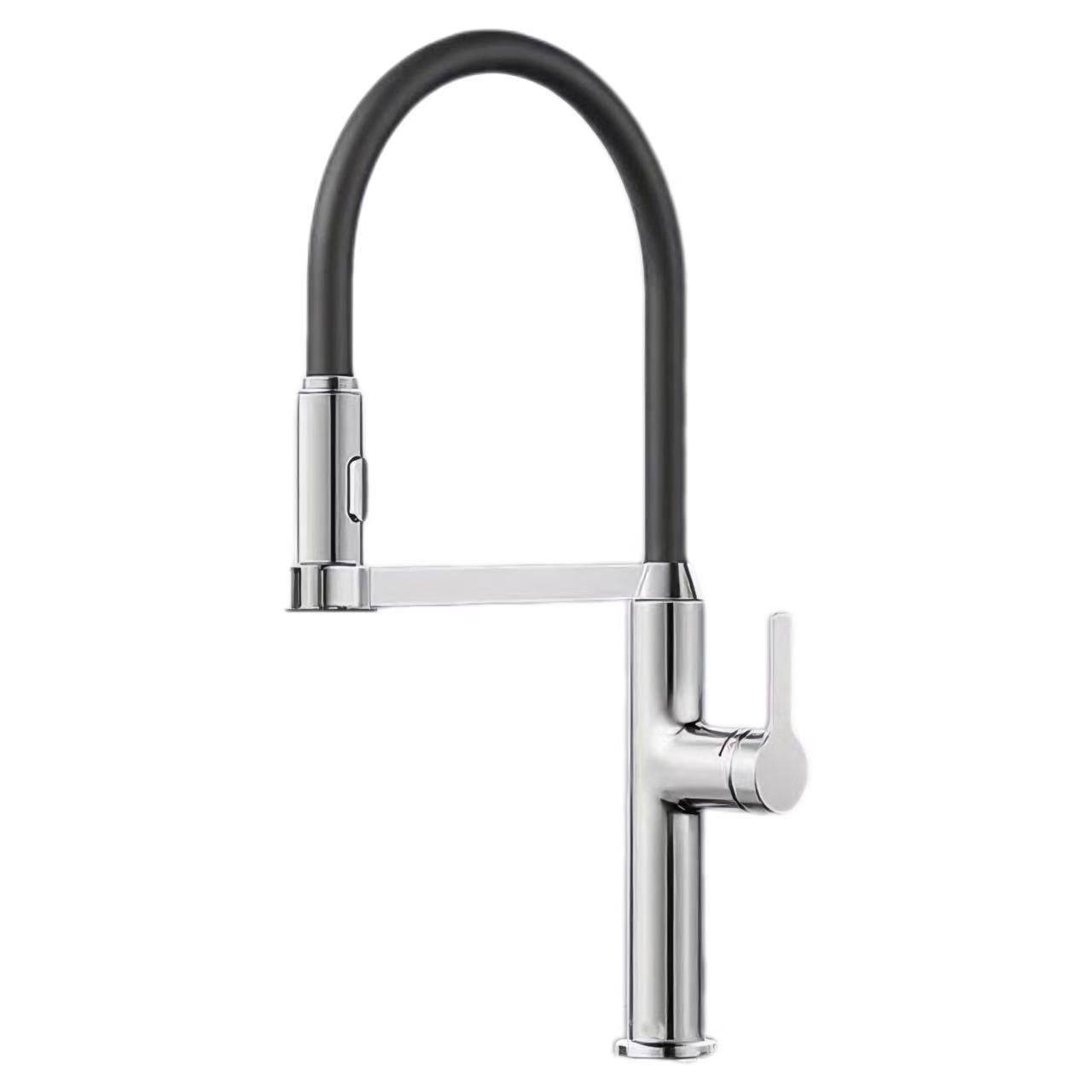 Silikon Kavisli Boru Tek Kulplu Sıcak ve Soğuk Su Lavabo Bataryası